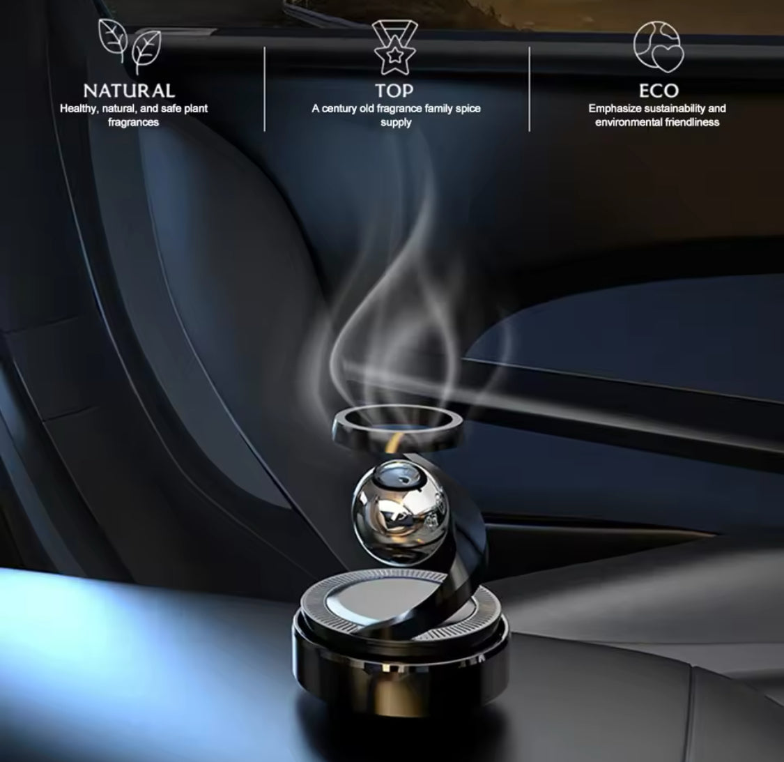 Solar Powered Car Diffuser, Solar Powered Rotating Car Aromatherapy Diffuser, Durable Alloy Fragrance Diffuser, Car Air Freshener Diffuser Solar Powered Car Diffuser, Solar Powered Rotating Car Aromatherapy Diffuser, Durable Alloy Fragrance Diffuser, Car Air Freshener Diffuser